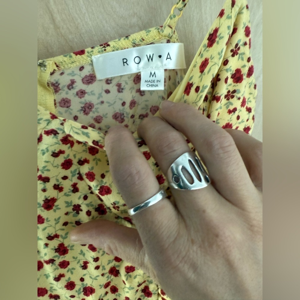 Row A Floral Yellow Dress with Ruching: Eligible 3/$25 - Picture 11 of 14